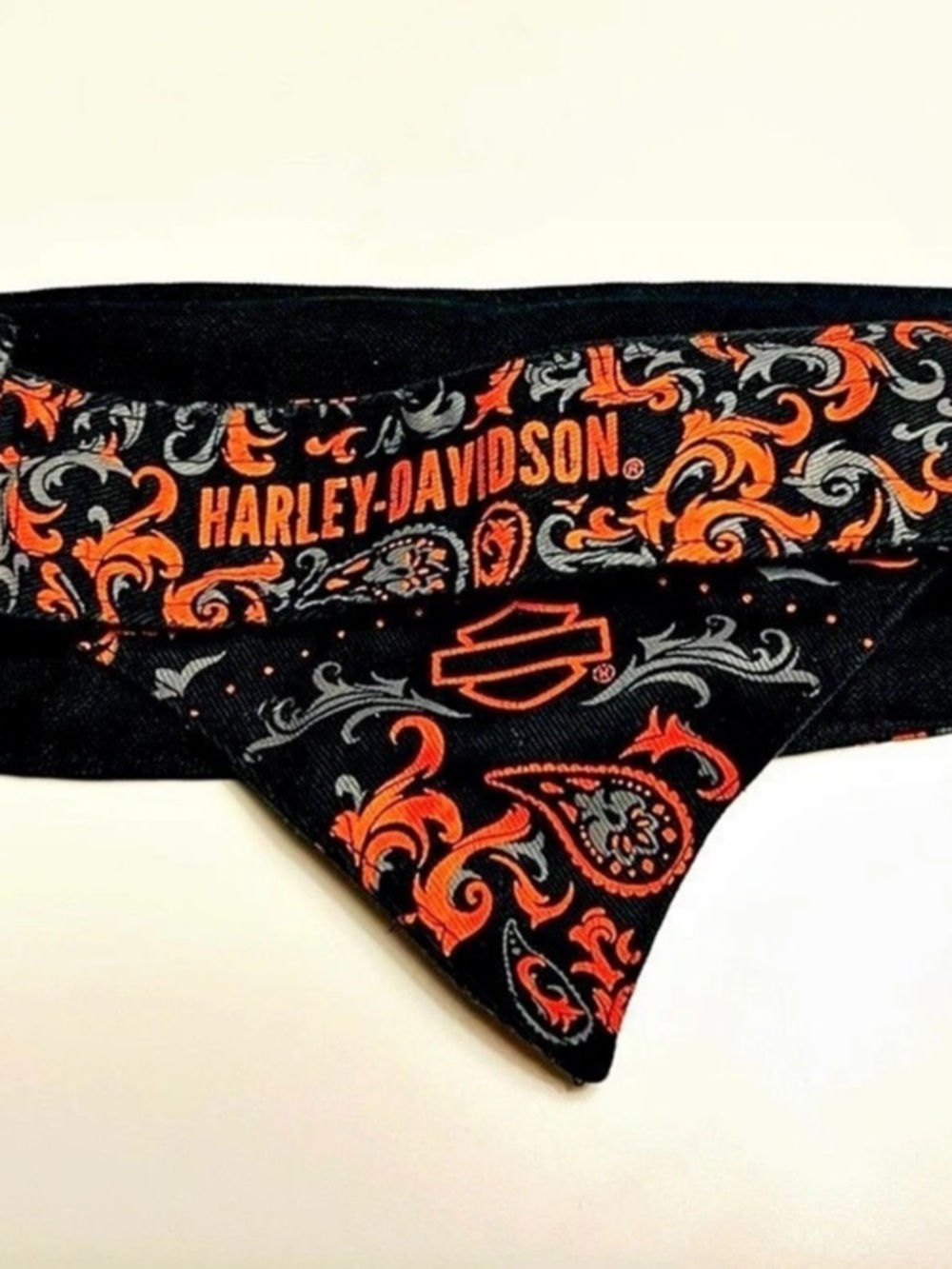 Harley-Davidson That's A Wrap Women's Skull & Scroll Black/Orange Knotty Band